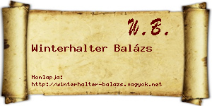 Winterhalter Balázs névjegykártya