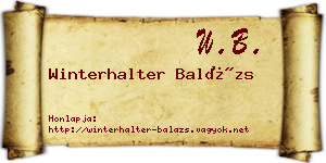 Winterhalter Balázs névjegykártya