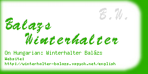 balazs winterhalter business card