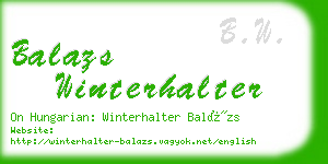 balazs winterhalter business card